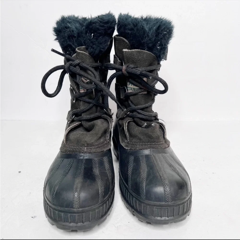 Vintage Sorel Winter Boots Green Black Snow Size 6 Men’s